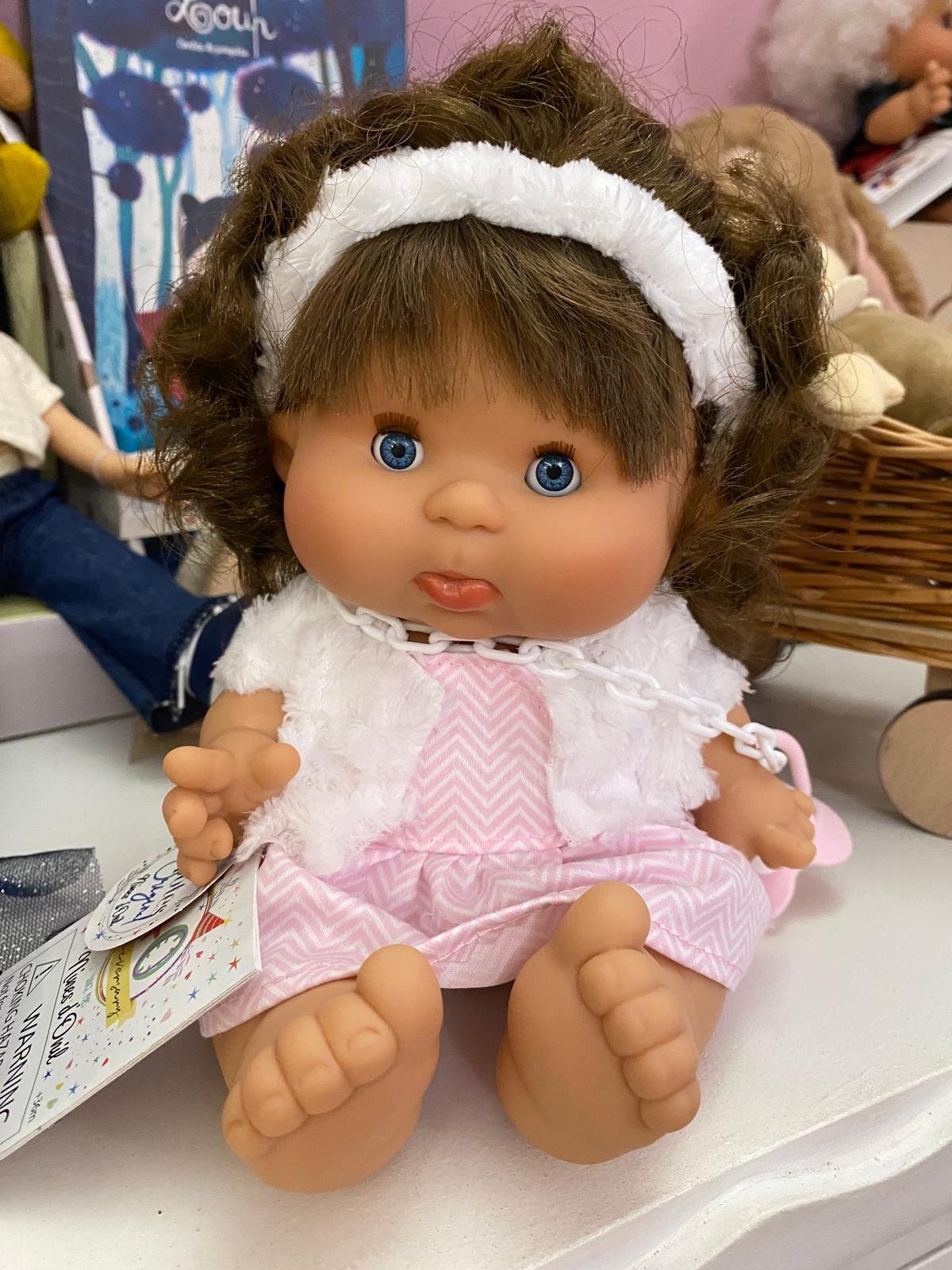 castana mossa gilet pelo bianco